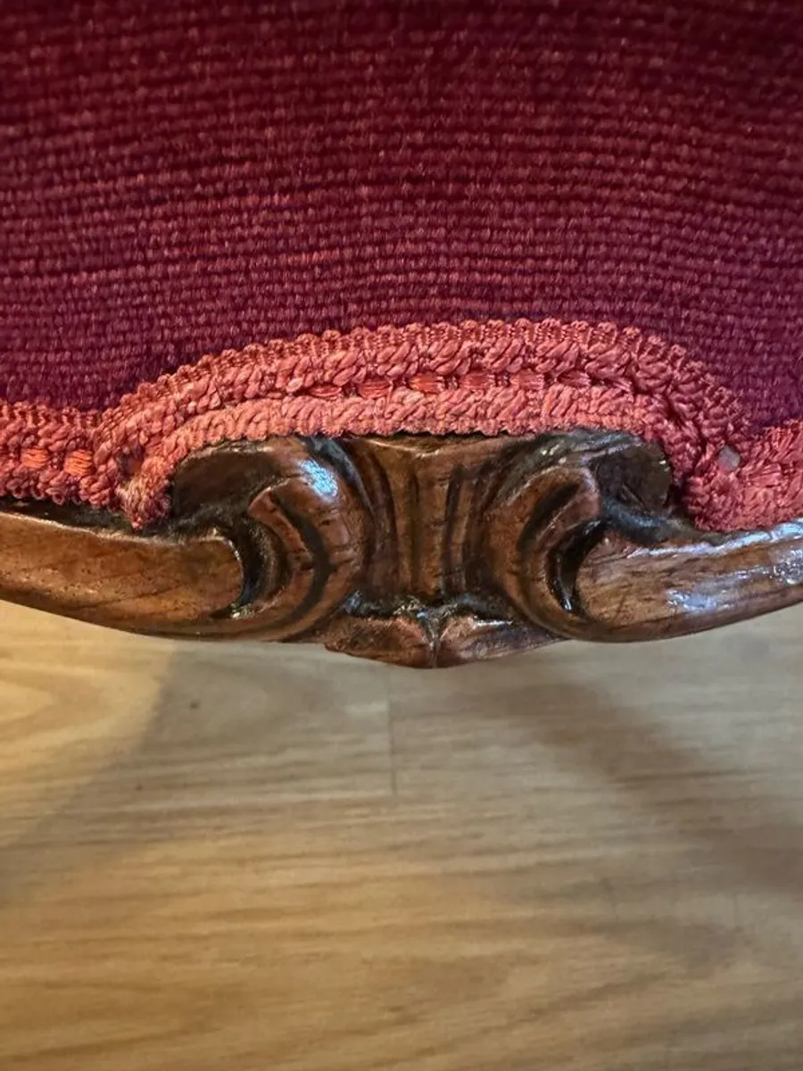 Antique Victorian Rosewood Slipper Chair - Image 3