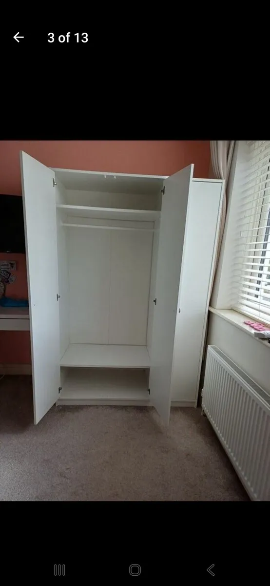 3 door wardrobe with hanging space and shelves. - Image 2