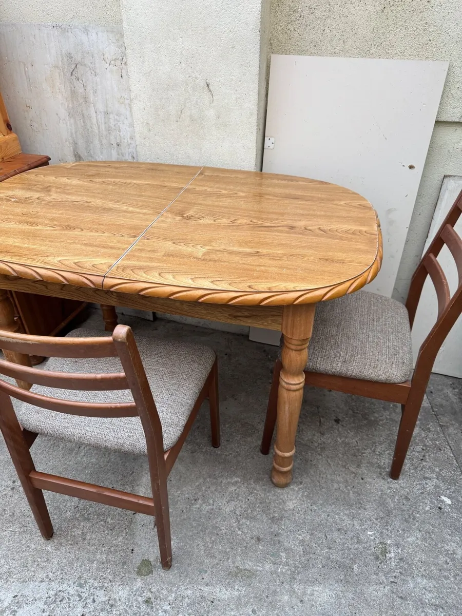 Oak Table and single bed - Image 1