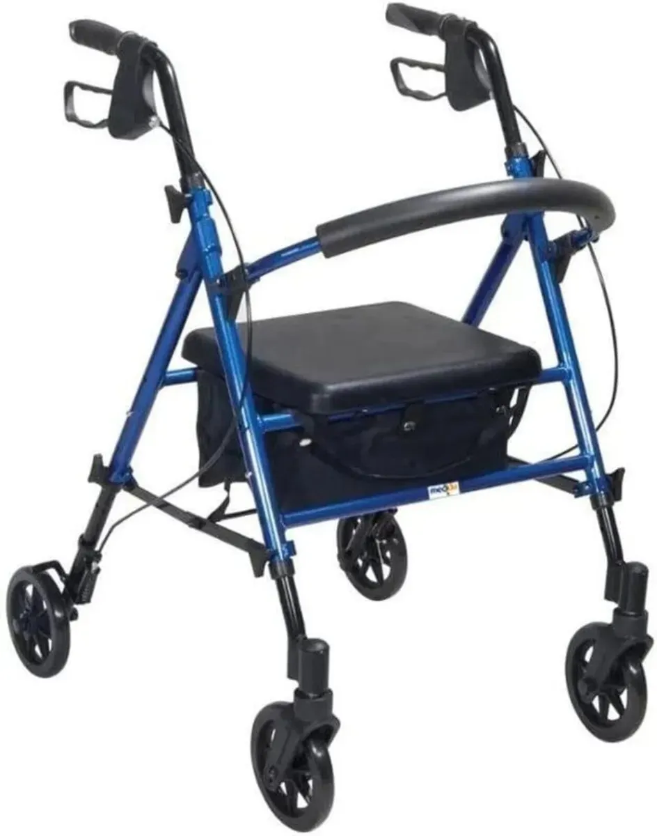 Rollator with Tray and Basket - Easy to Fold - Image 2