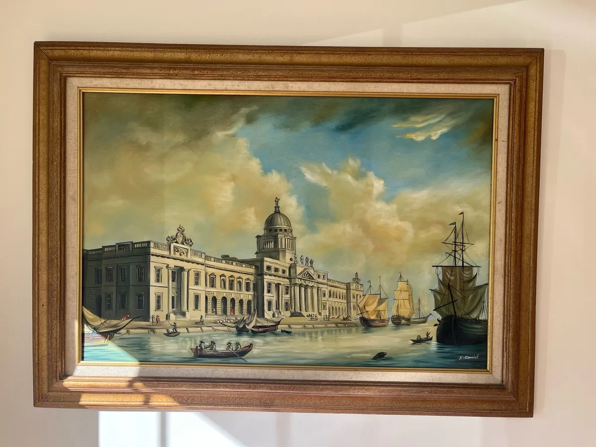 Oil painting The Custom House Dublin - Image 2