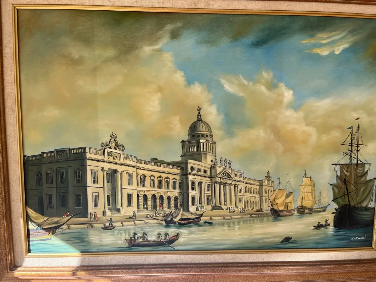 Oil painting The Custom House Dublin - Image 4