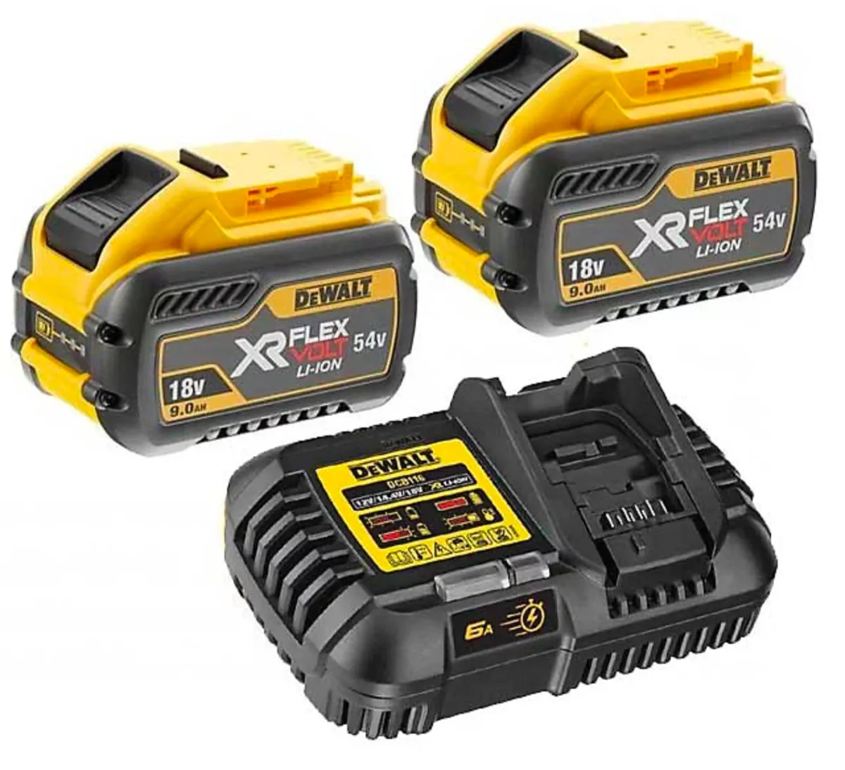 DeWalt 54v FlexVolt 2 x 9Ah and Fast Charger