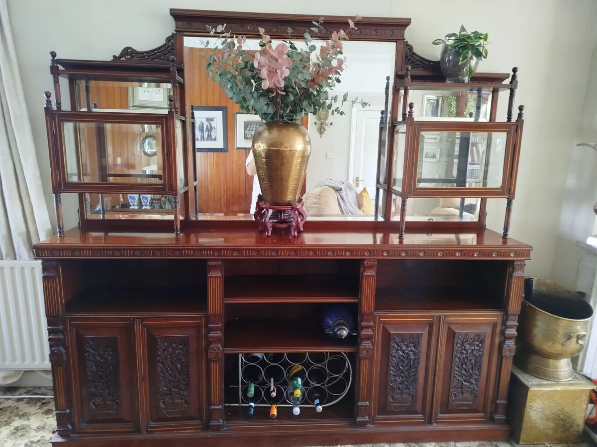 Mahogany sideboard with gold inlay - Image 2