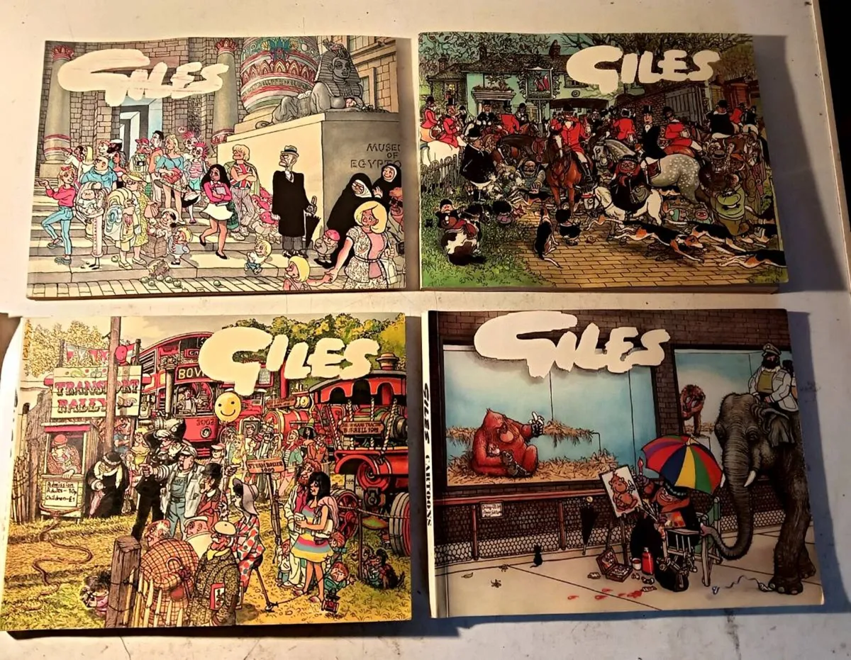Four Vintage Giles Cartoon Books