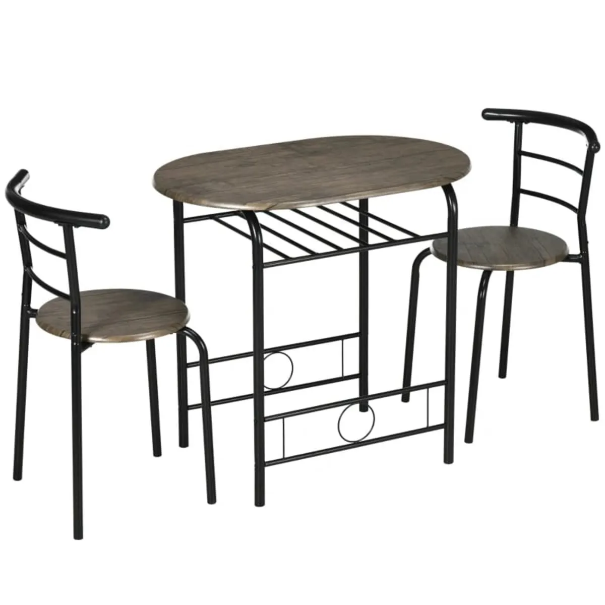3-Piece Bistro Set, 1 Table, 2 Chairs, 80cm x 53cm - Image 1