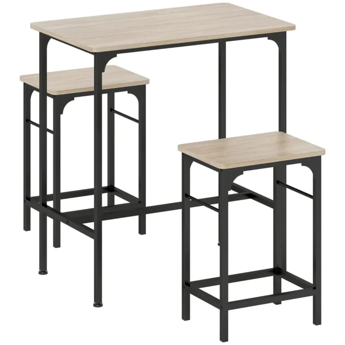 Bar Table Set Bar Table with 2 Bar Stools Dining T - Image 1