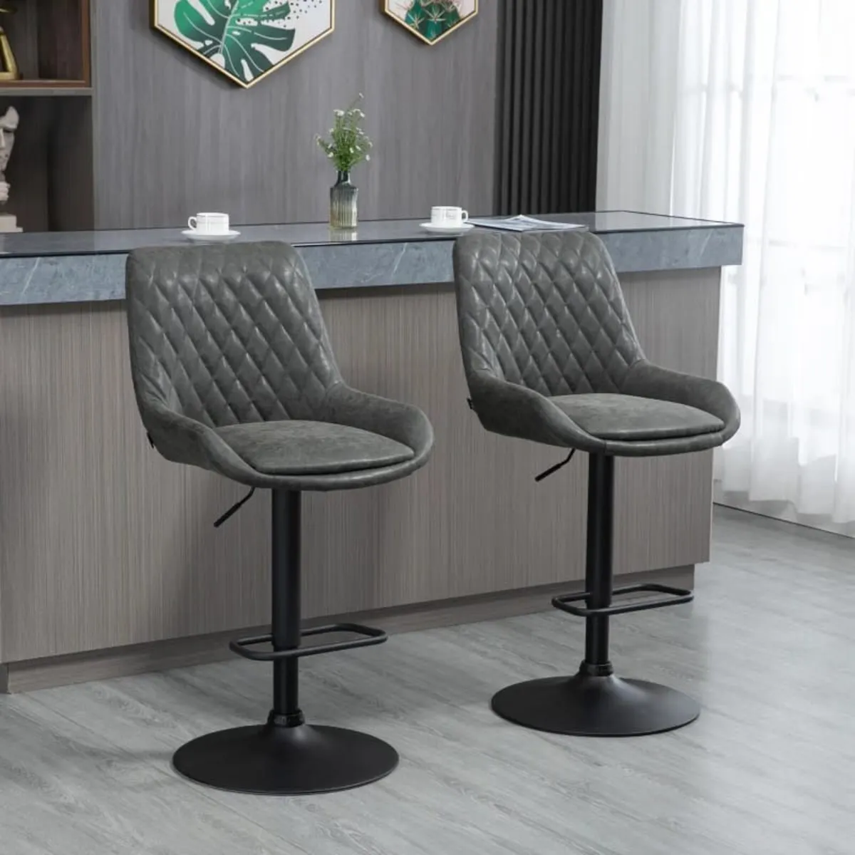 Bar stool Kitchen stool Designer stool, height-adj - Image 1