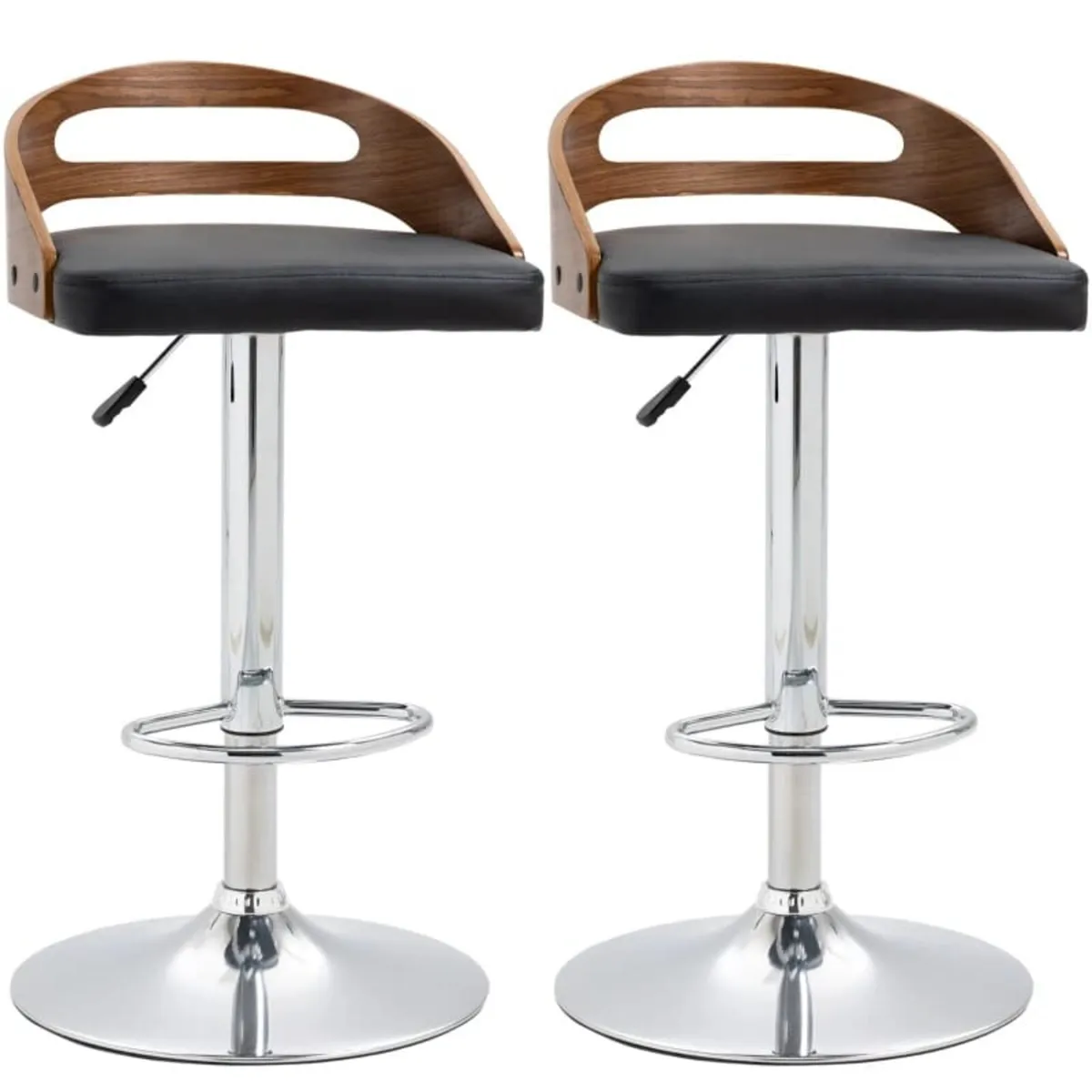 Set of 2 Contemporary Design Bar Stools Adjustable - Image 1