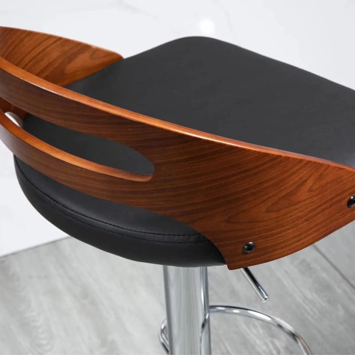 Set of 2 Contemporary Design Bar Stools Adjustable - Image 3