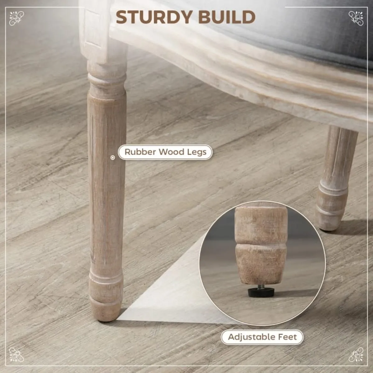 Set of 2 Dining Chairs - Louis XVI Style Medallion - Image 2