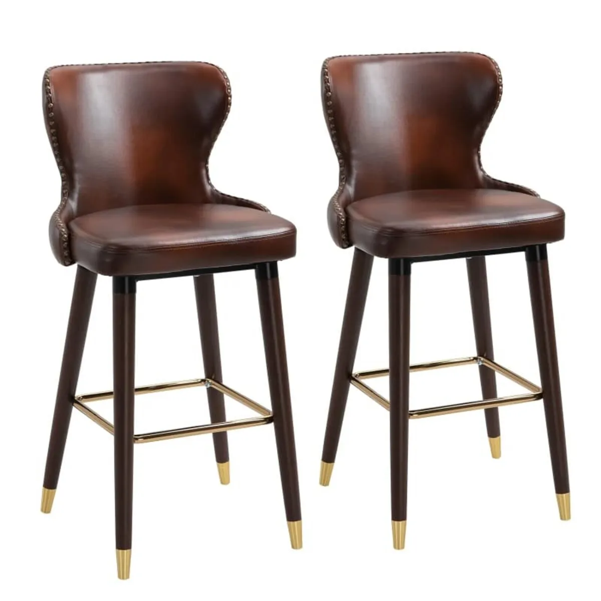 2 Pieces Home Luxury Counter-Height Bar Chair, Eur - Image 1