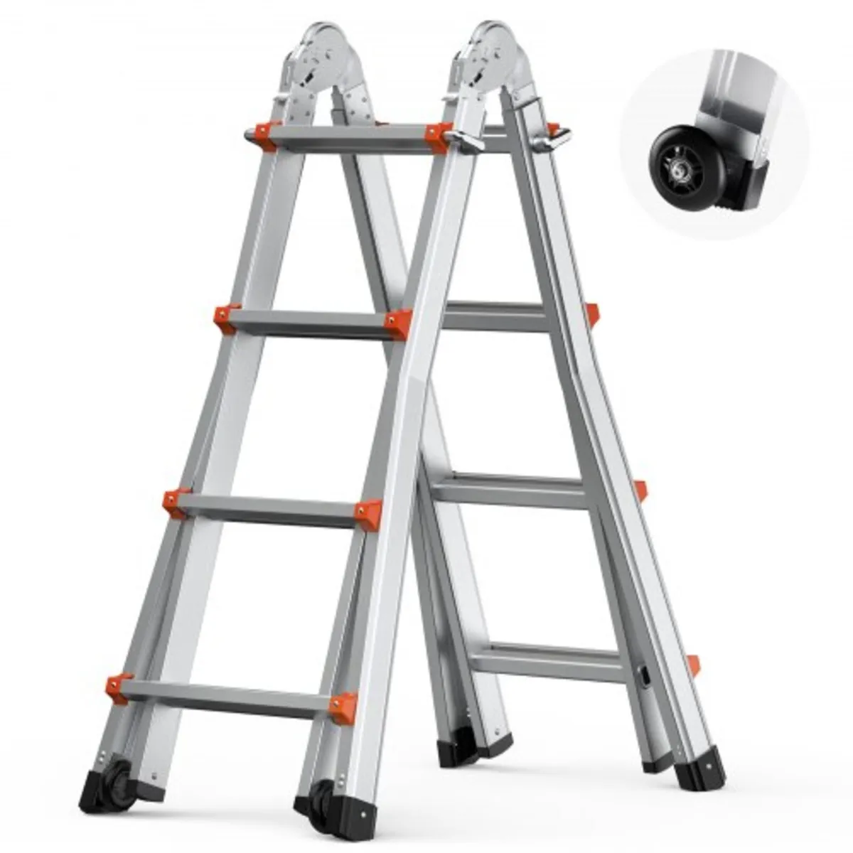 Telescoping Ladder A Frame, 13 FT Compact Aluminum - Image 1
