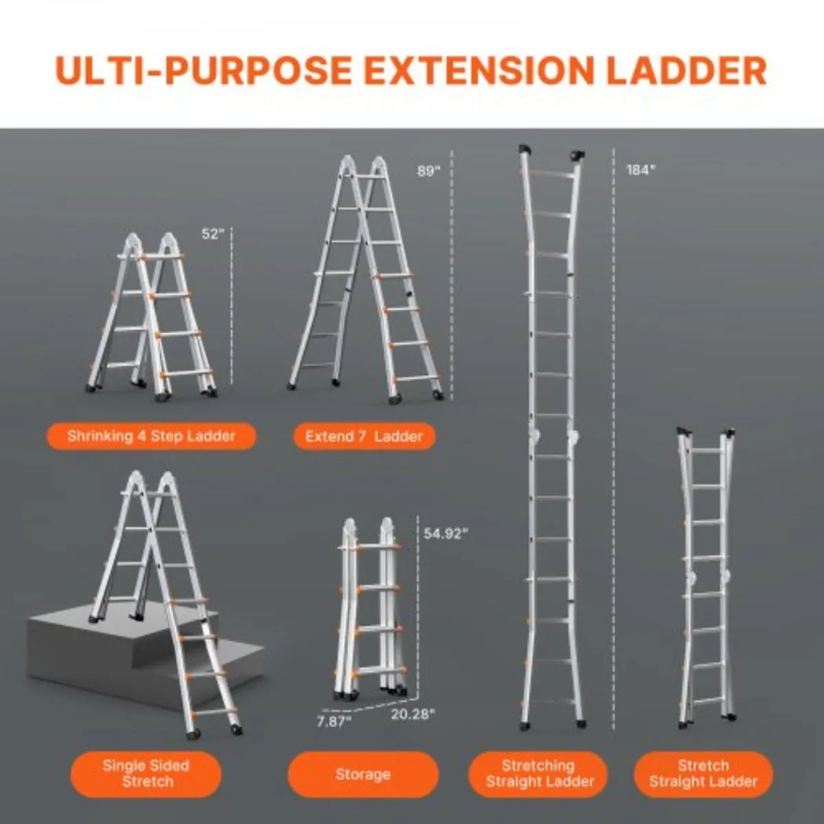 Ladder A Frame, 15.5 FT Compact Aluminum Extension - Image 3