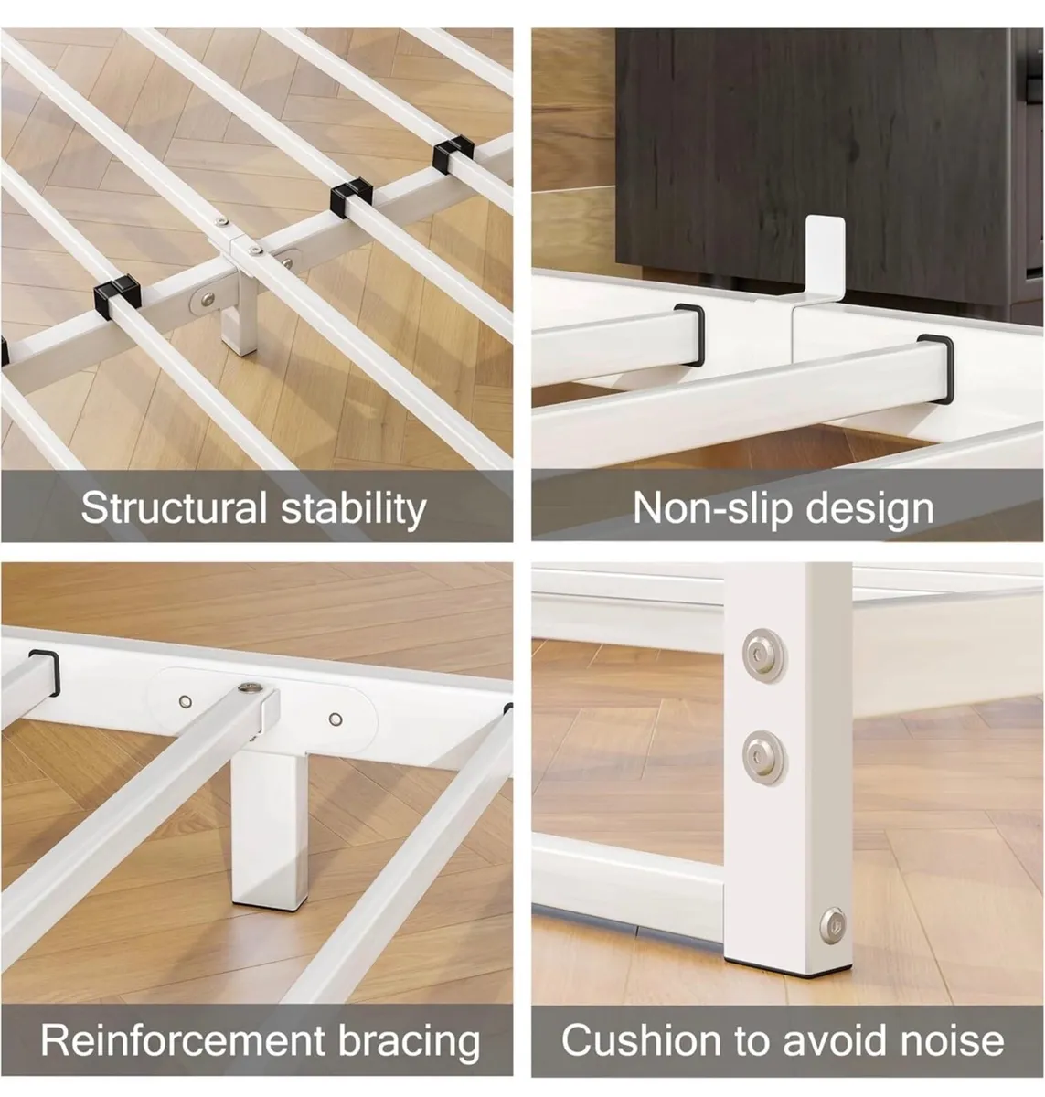 King Size Bed Frame,Metal Platform Low Bed Frame - Image 2