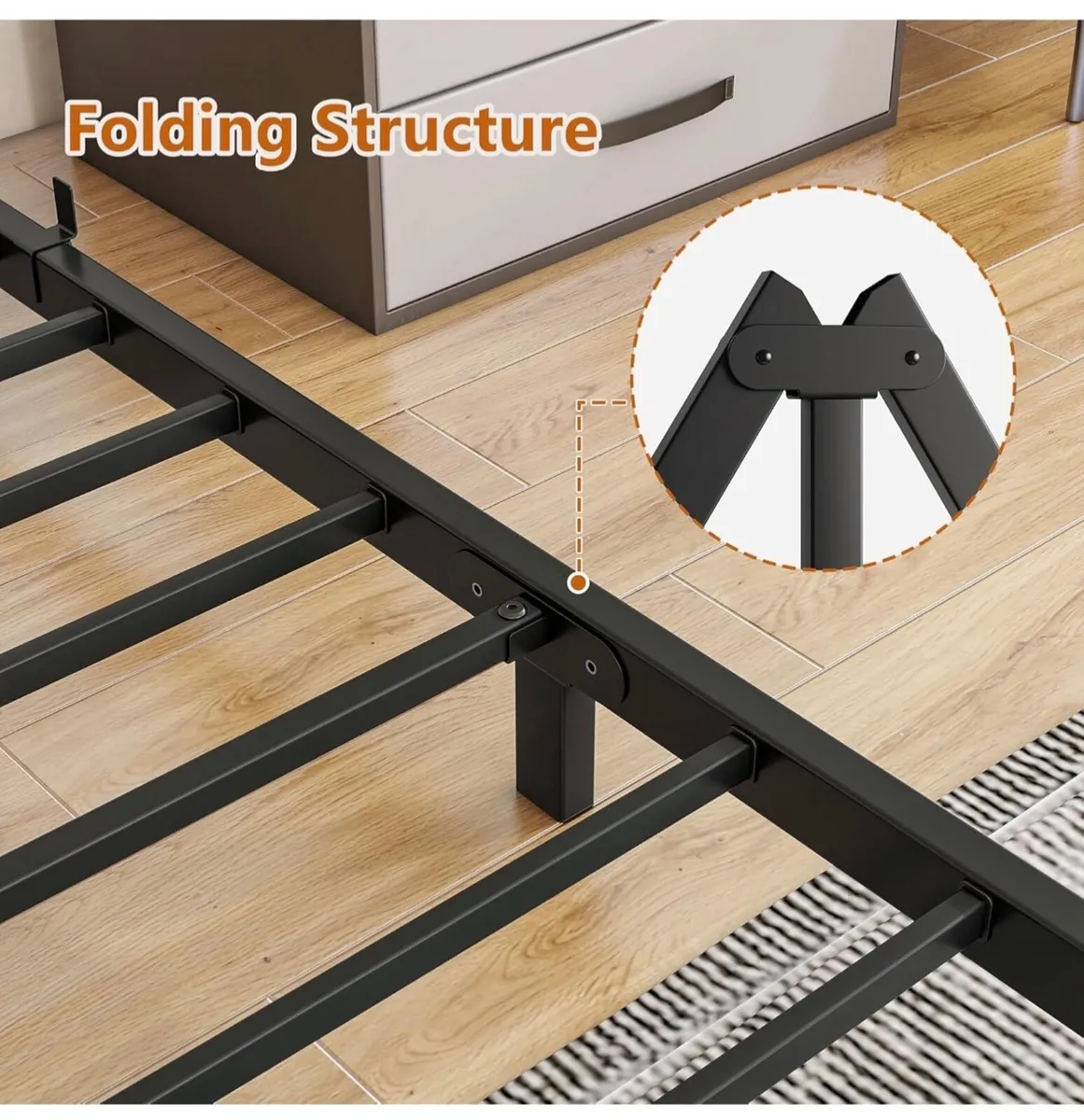 King Size Bed Frame,5ft Floor Bed Frame King Size - Image 2