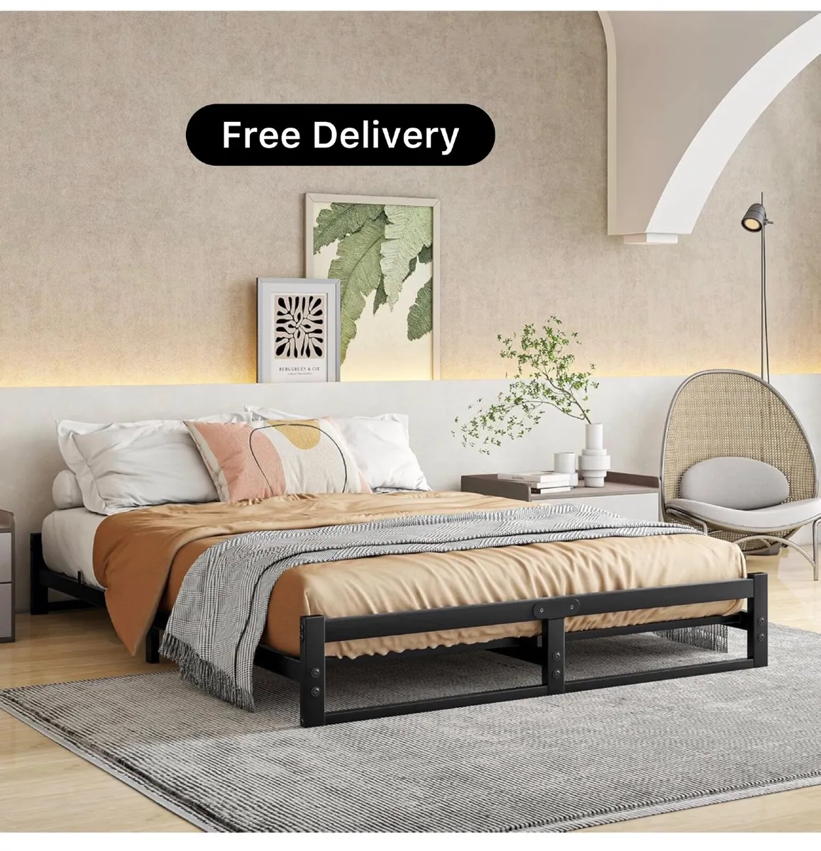 King Size Bed Frame,5ft Floor Bed Frame King Size - Image 1