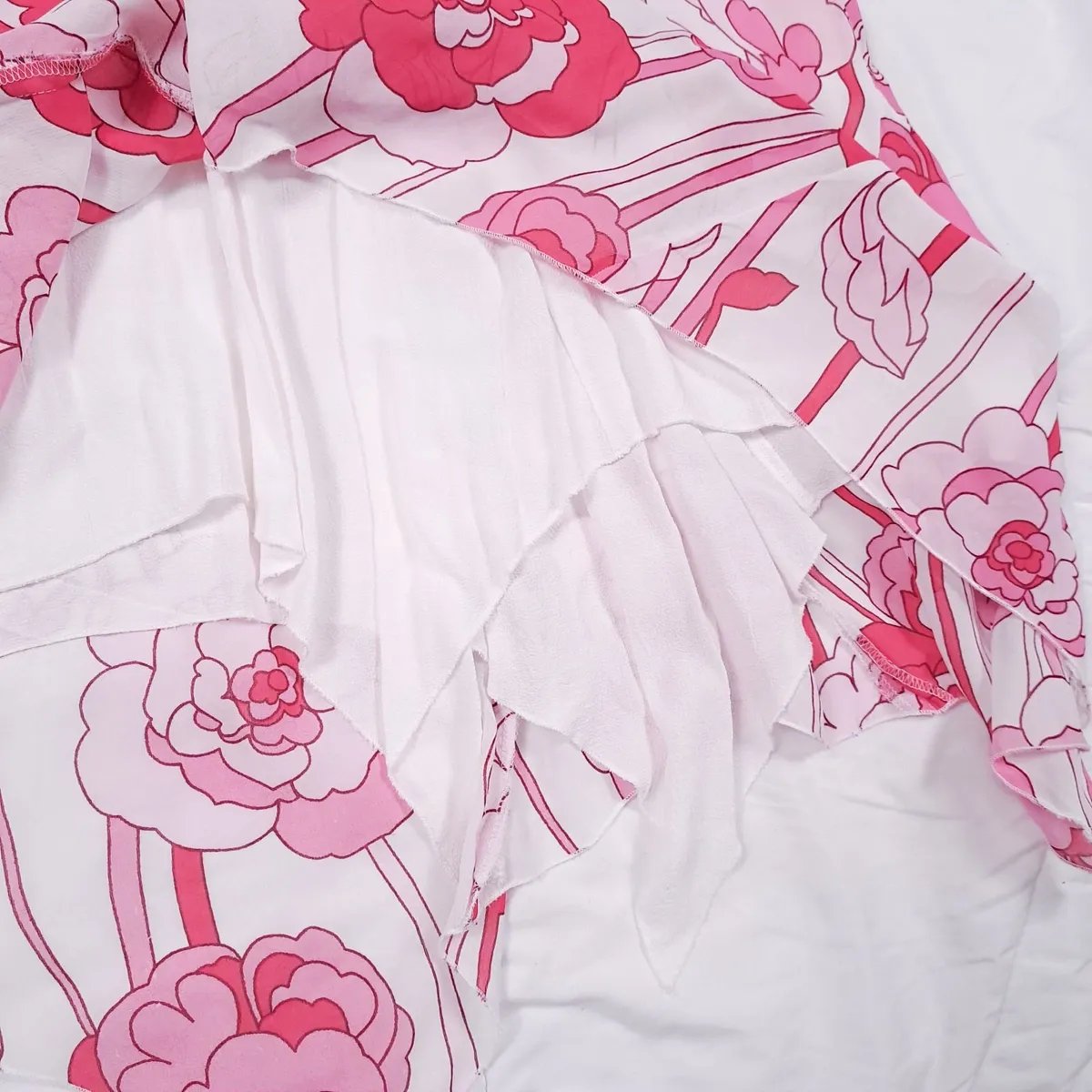 Bandolera Pink White Floral Midi Dress 10UK/38EU - Image 3