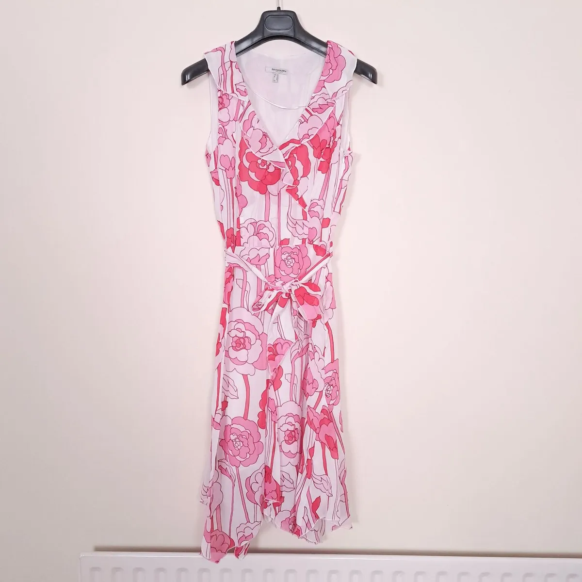 Bandolera Pink White Floral Midi Dress 10UK/38EU - Image 1