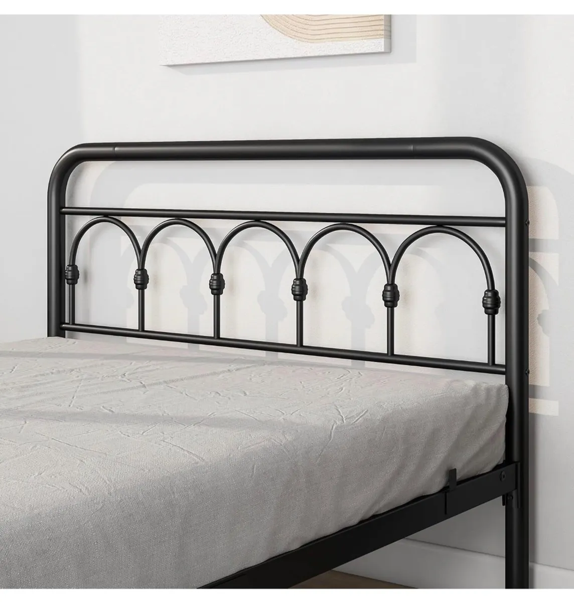 4ft6 Double Bed Frame with High Headboard and Foot - Image 2