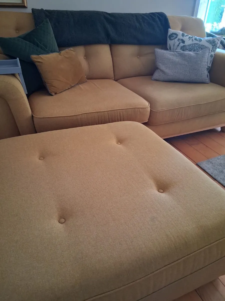 Two 3 seater couches and foot stool - Image 4