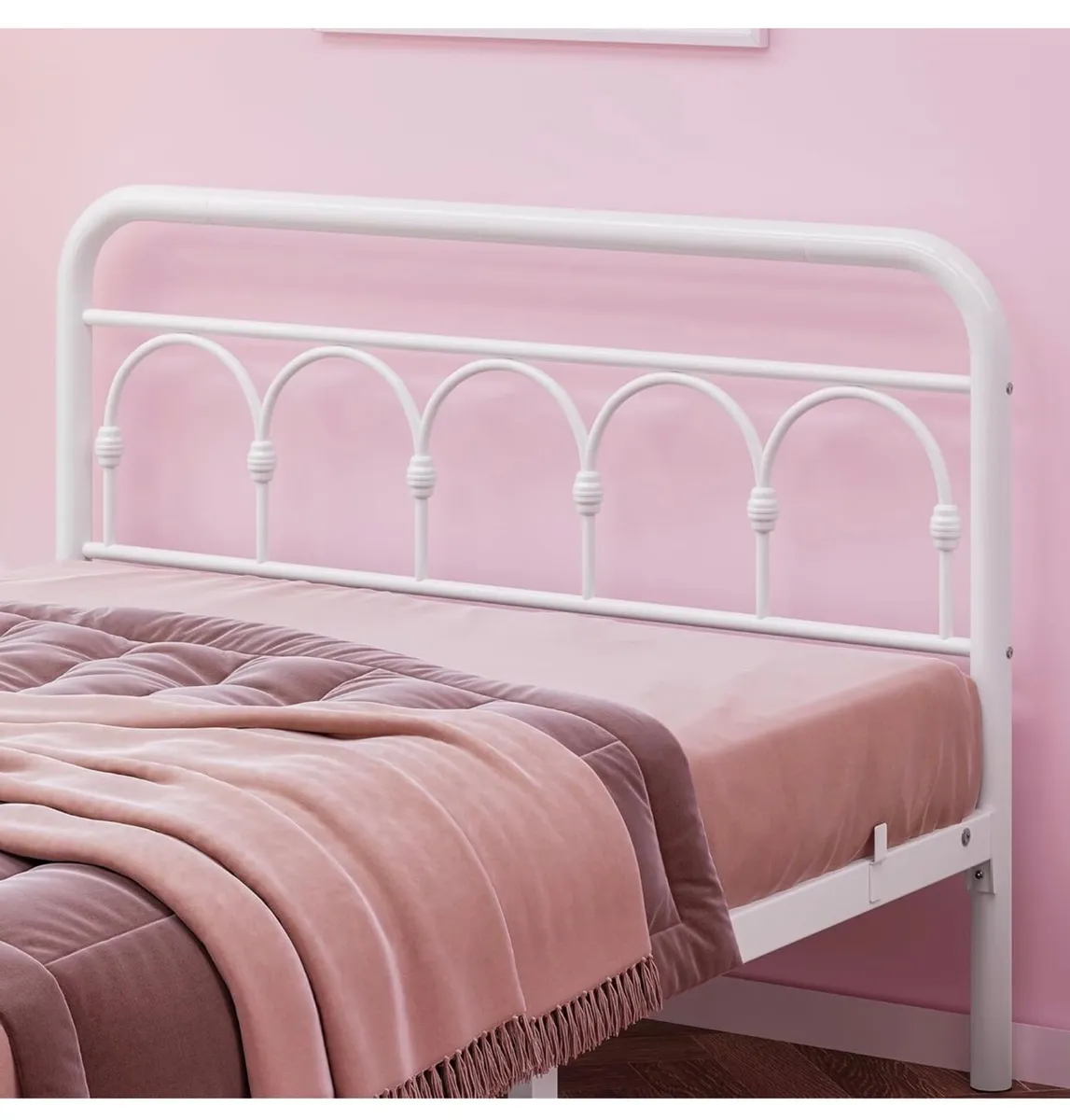 4ft6 Double Bed Frame with High Headboard and Foot - Image 3