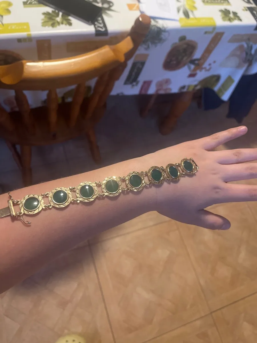 Gold & Jade Bracelet - Image 1