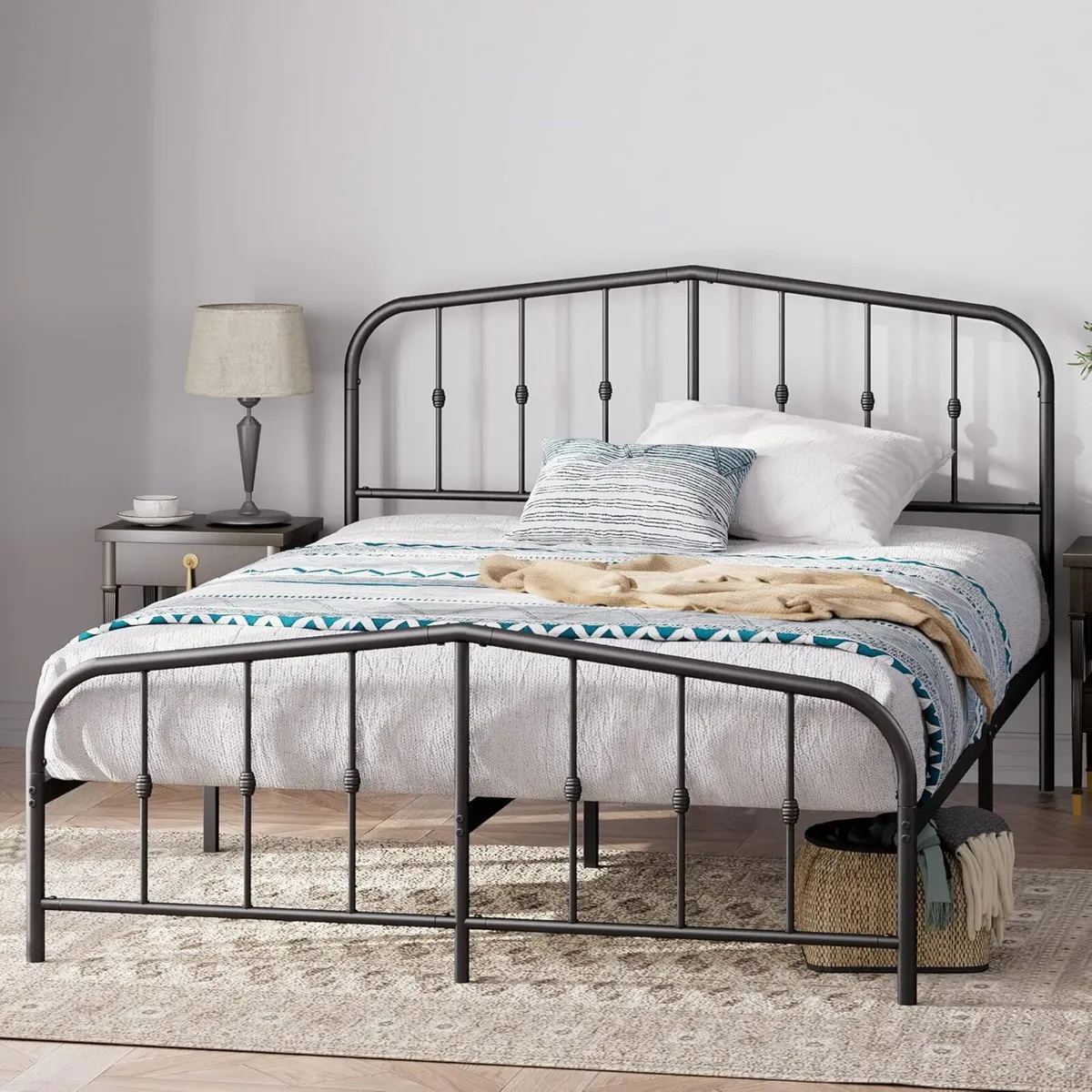 30 cm Heidi Metal Platform Bed Frame with Spindle - Image 1