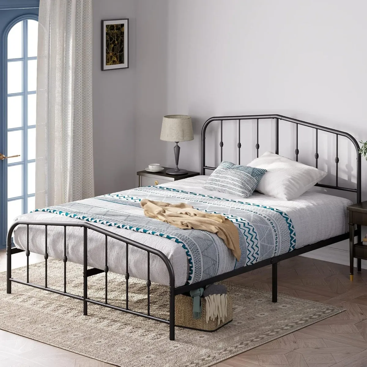 30 cm Heidi Metal Platform Bed Frame with Spindle - Image 3