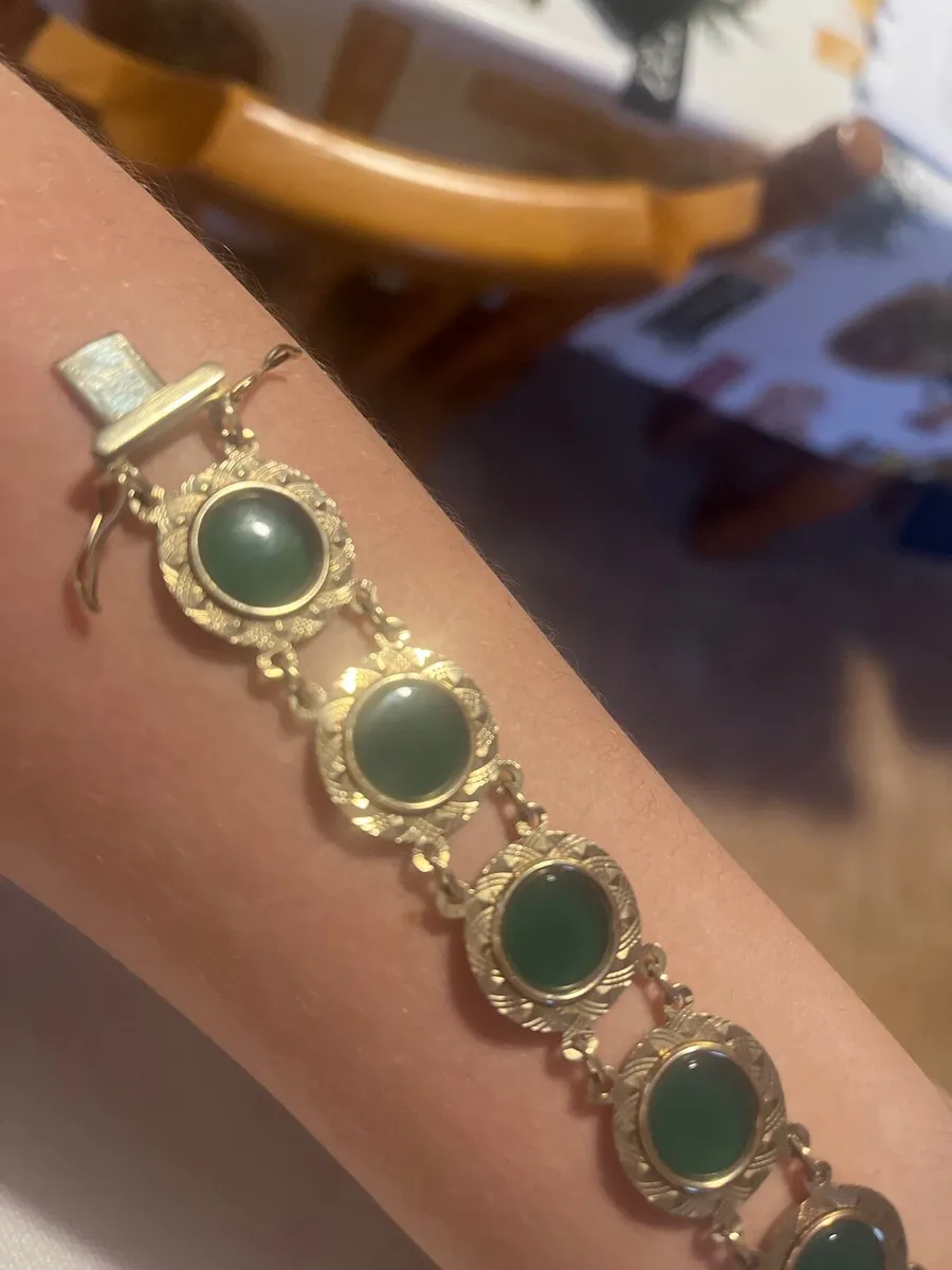 Gold & Jade Bracelet - Image 2