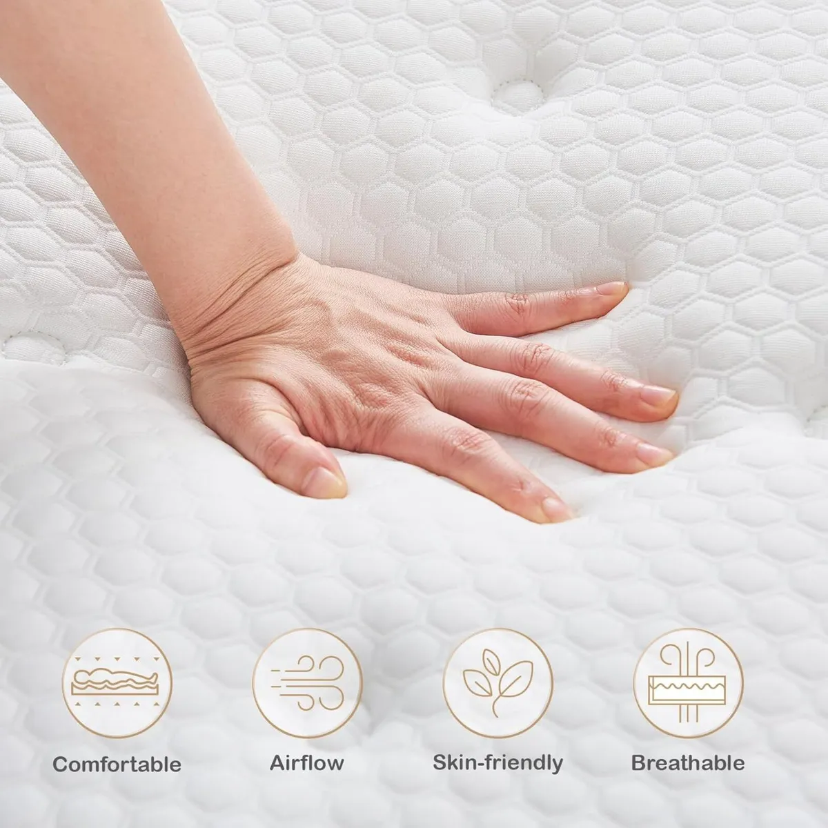 Double Mattress 10.2 INCH Hybrid Memory Foam and - Image 2