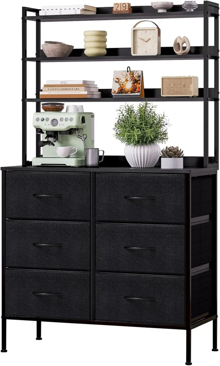 Chest of Drawers Fabric Dresser with 6 Tall Open - Image 1