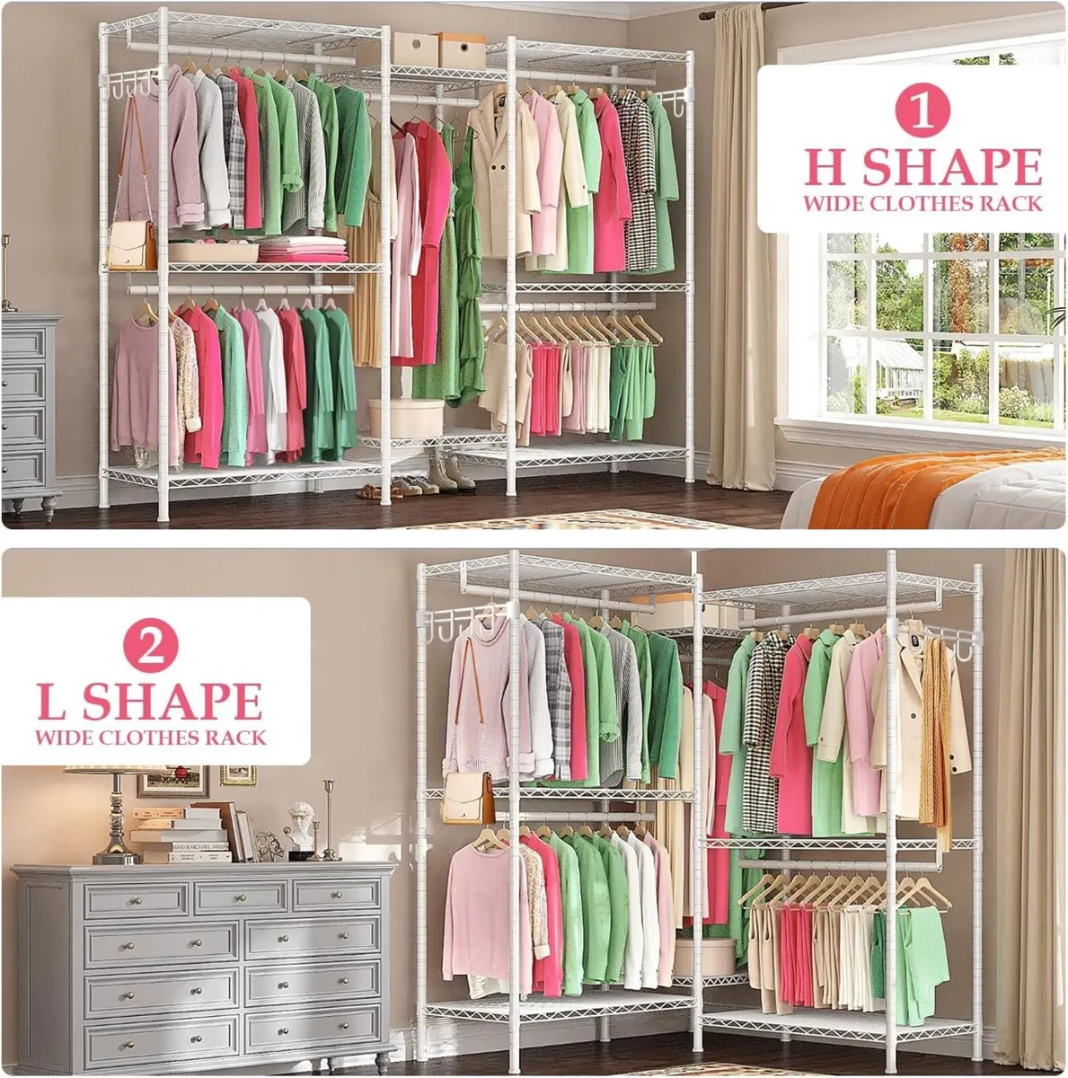 Clothes Rail Clothing Rails for Hanging Metal - Image 4