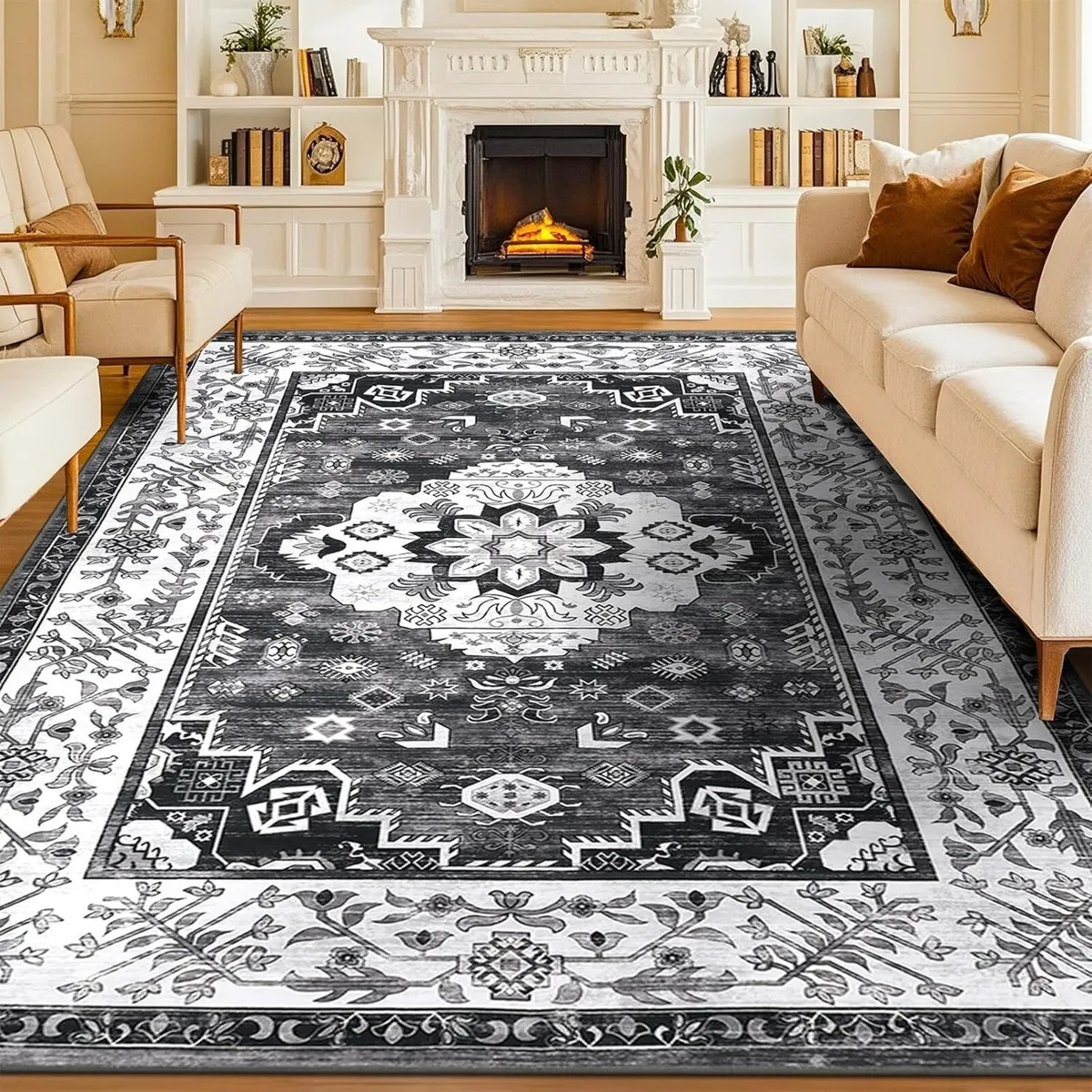 Vintage Living Room Rug 160 x 230cm Large Shaggy - Image 1