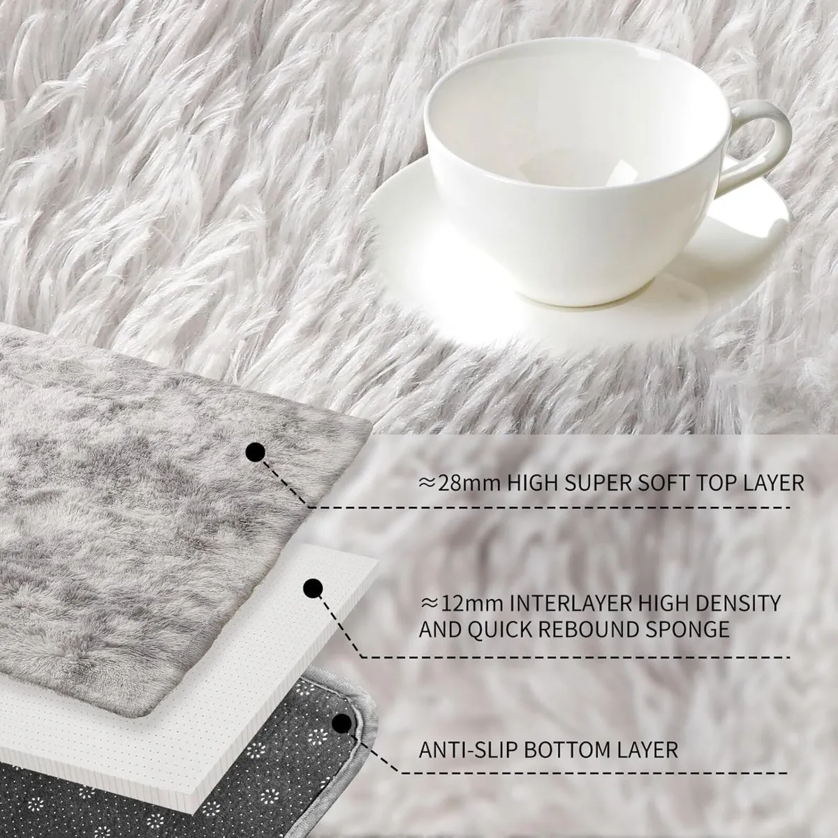 Rugs Living Room Fluffy Rug for Bedroom Baby - Image 3