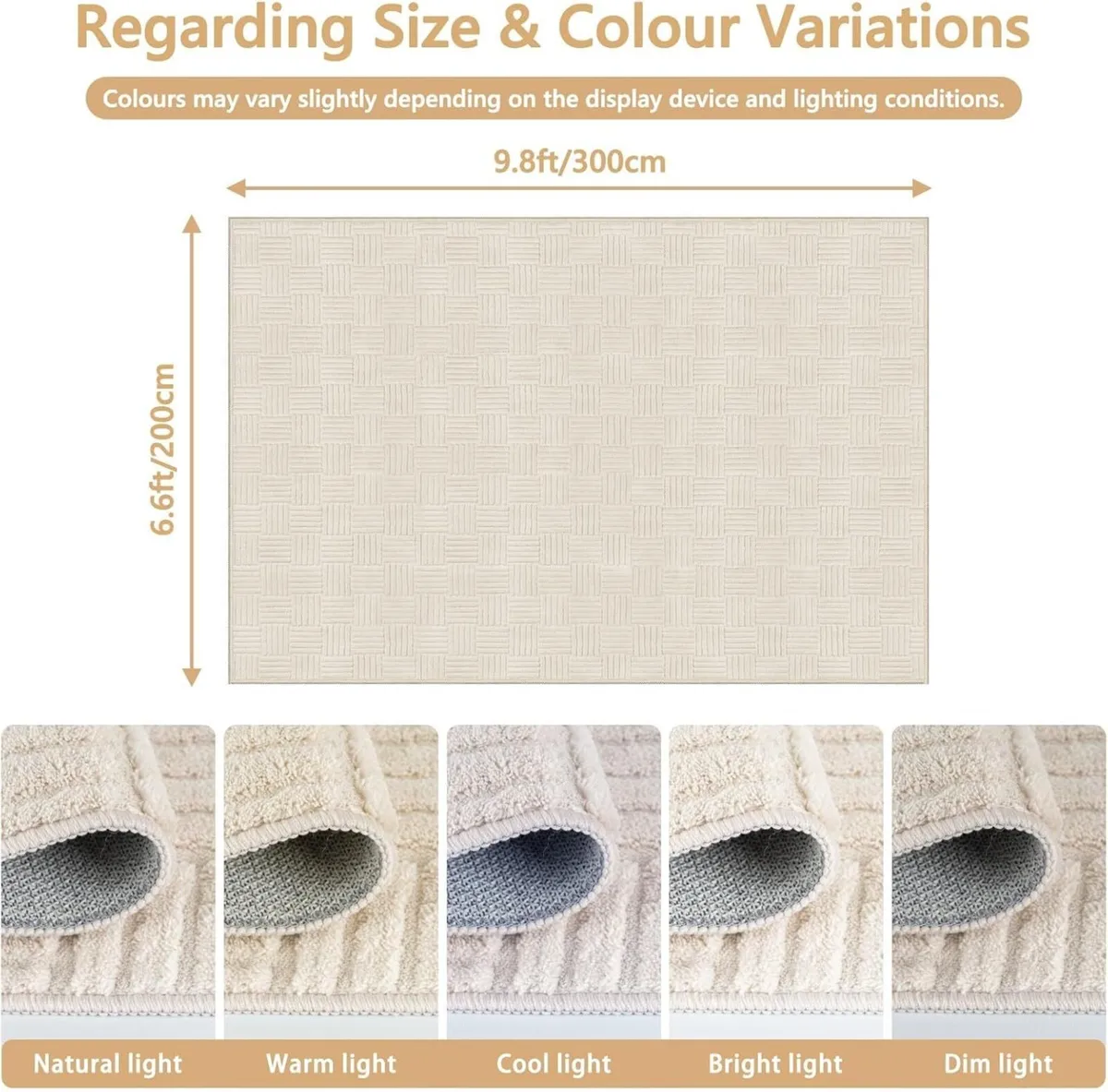 Rugs Living Room 200x300cm Washable Soft Fluffy - Image 2