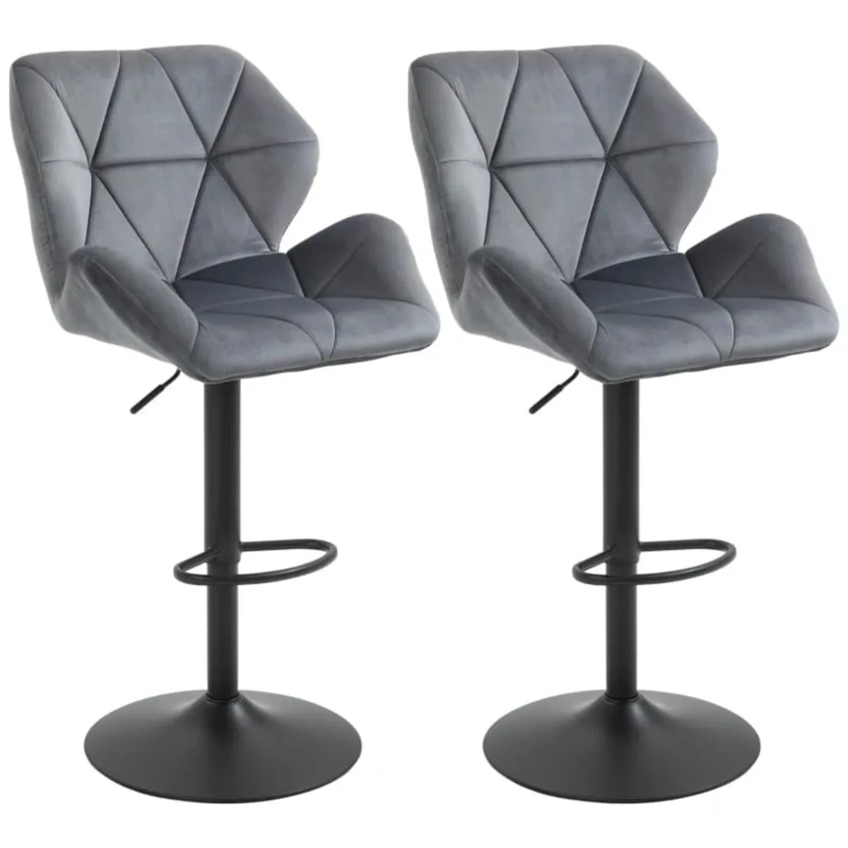 Bar Stool 2-Pack, Padded Bar Chair with Metal Fram - Image 2
