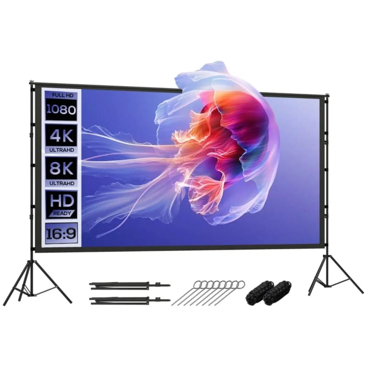 Projection Screen 304.8 cm 16:9 HD 4K/8K, 160° Vie - Image 1