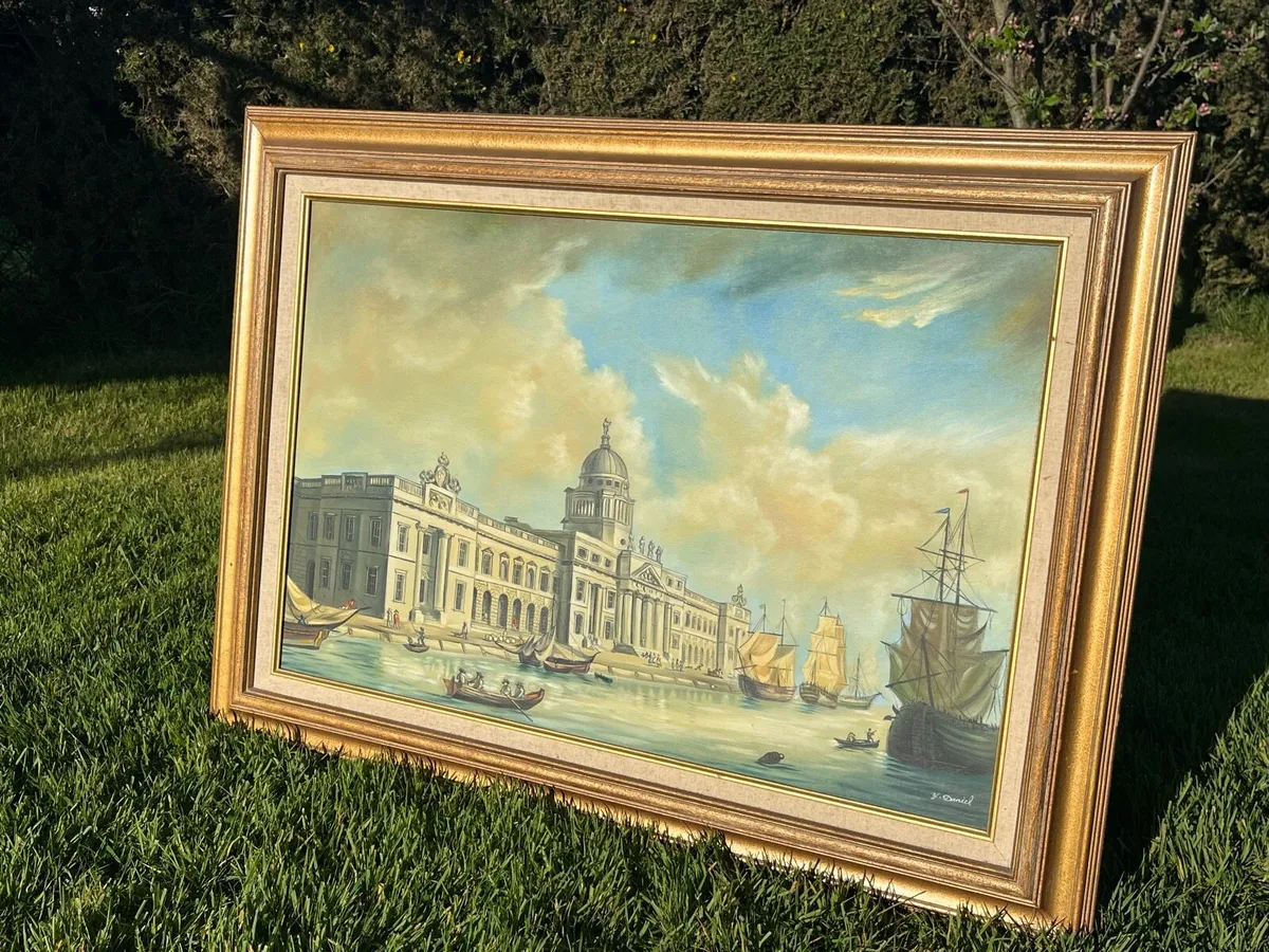 Oil painting The Custom House Dublin - Image 1