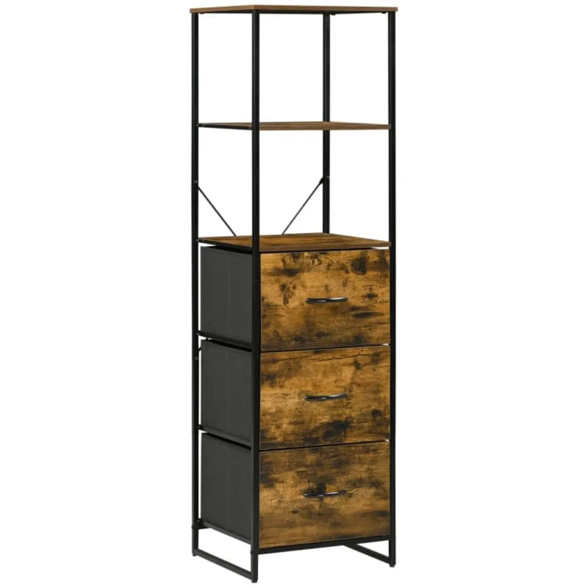Industrial Storage Cabinet with 2 Open Shelves and - Image 1