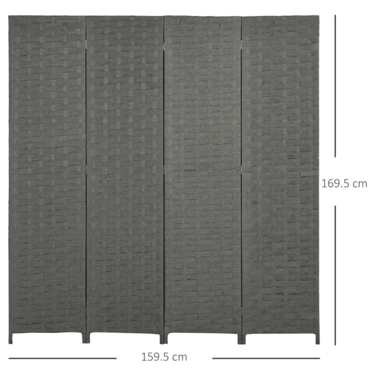 4-Panel Room Dividers, Wave Fibre Freestanding Fol - Image 1