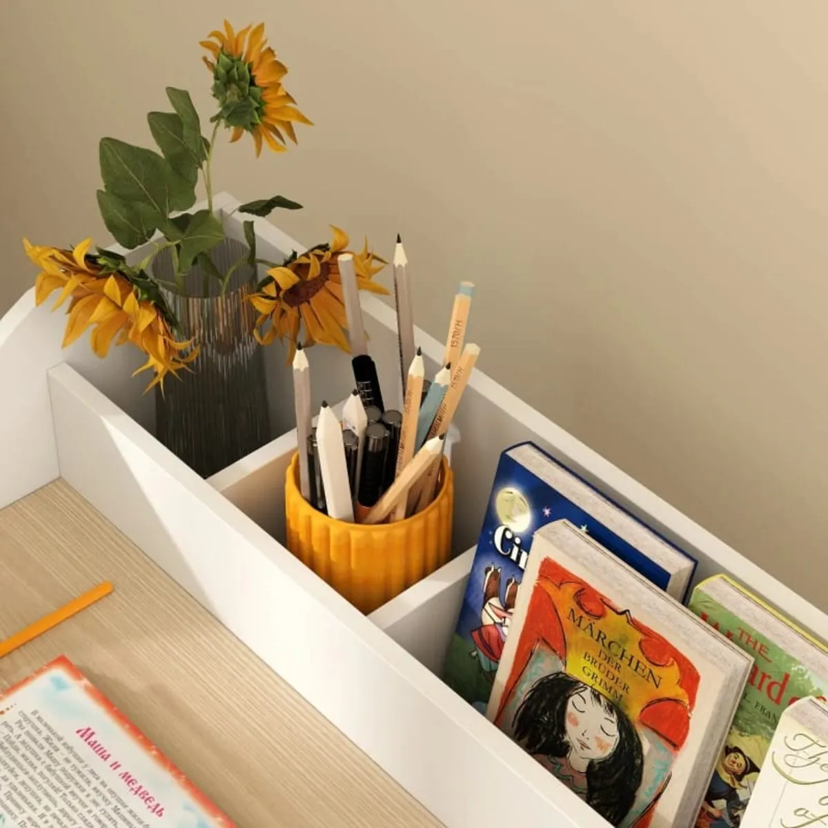 Children's Desk Set with Storage, Open Compartment - Image 4