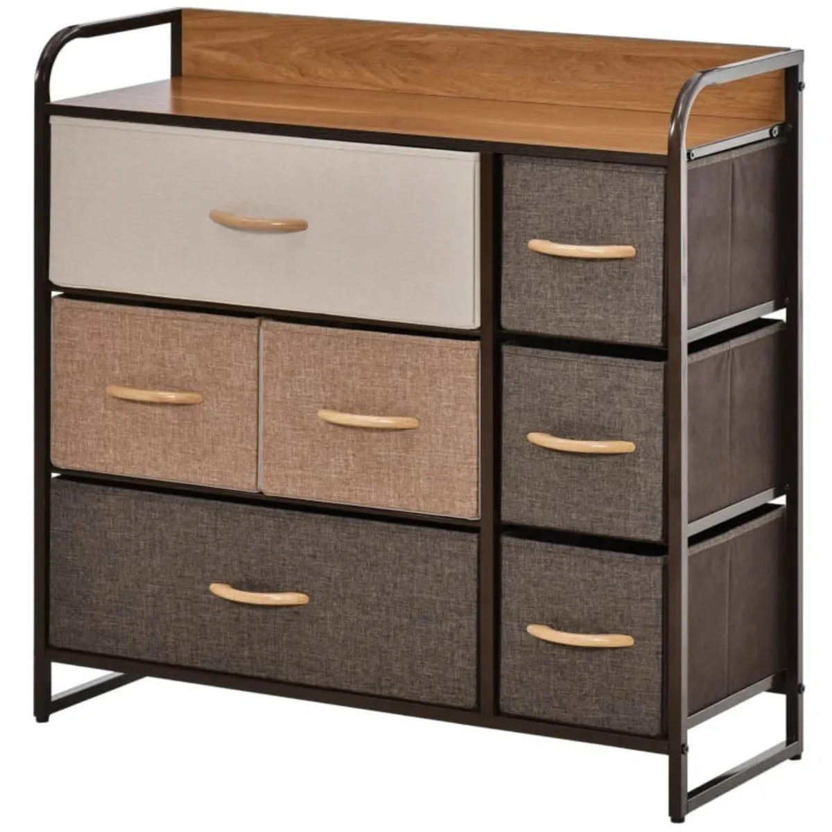 7-Drawer Dresser, Fabric Chest of Drawers, 3-Tier - Image 1