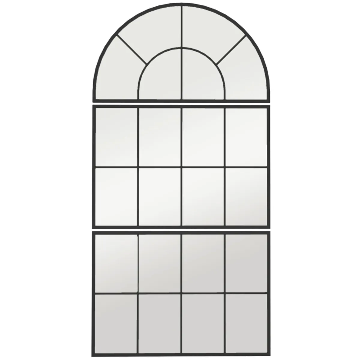 Arched wall mirror window-style wall mirror 3-piec - Image 1