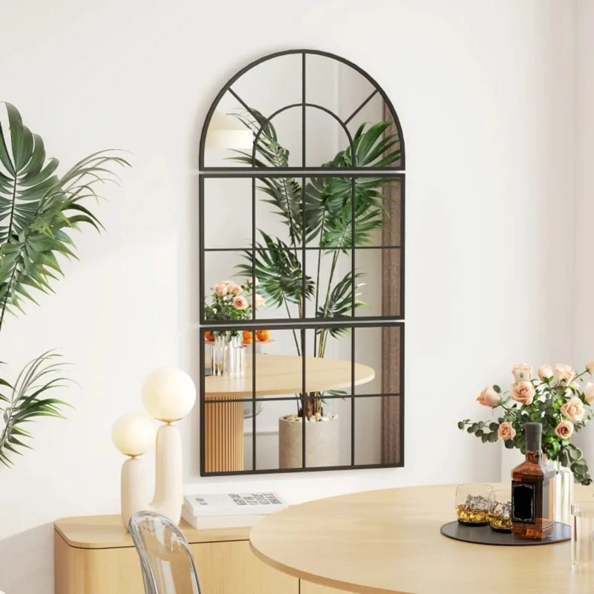 Arched wall mirror window-style wall mirror 3-piec - Image 2