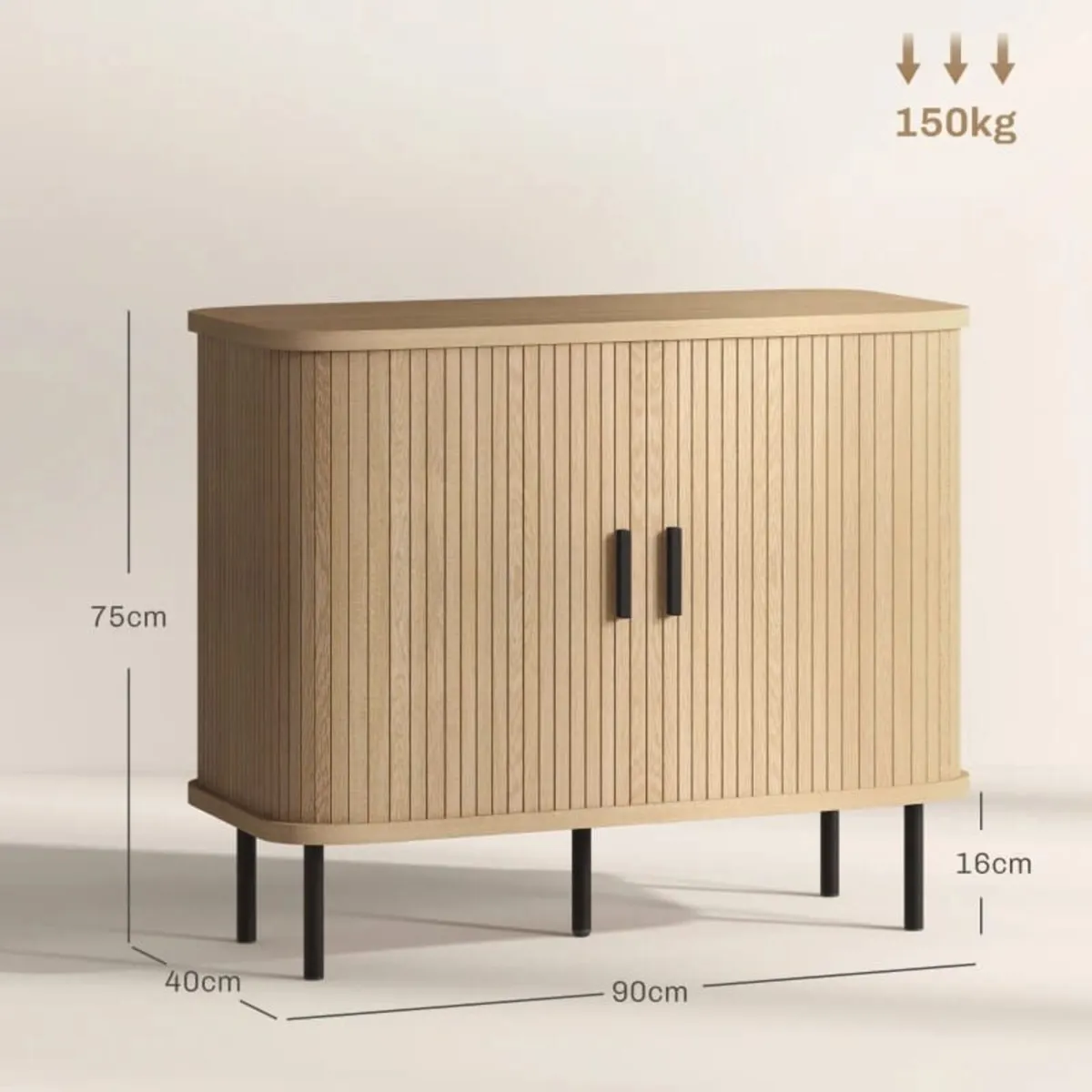 Mid-Century Modern Sideboard Storage Cabinet with - Image 2