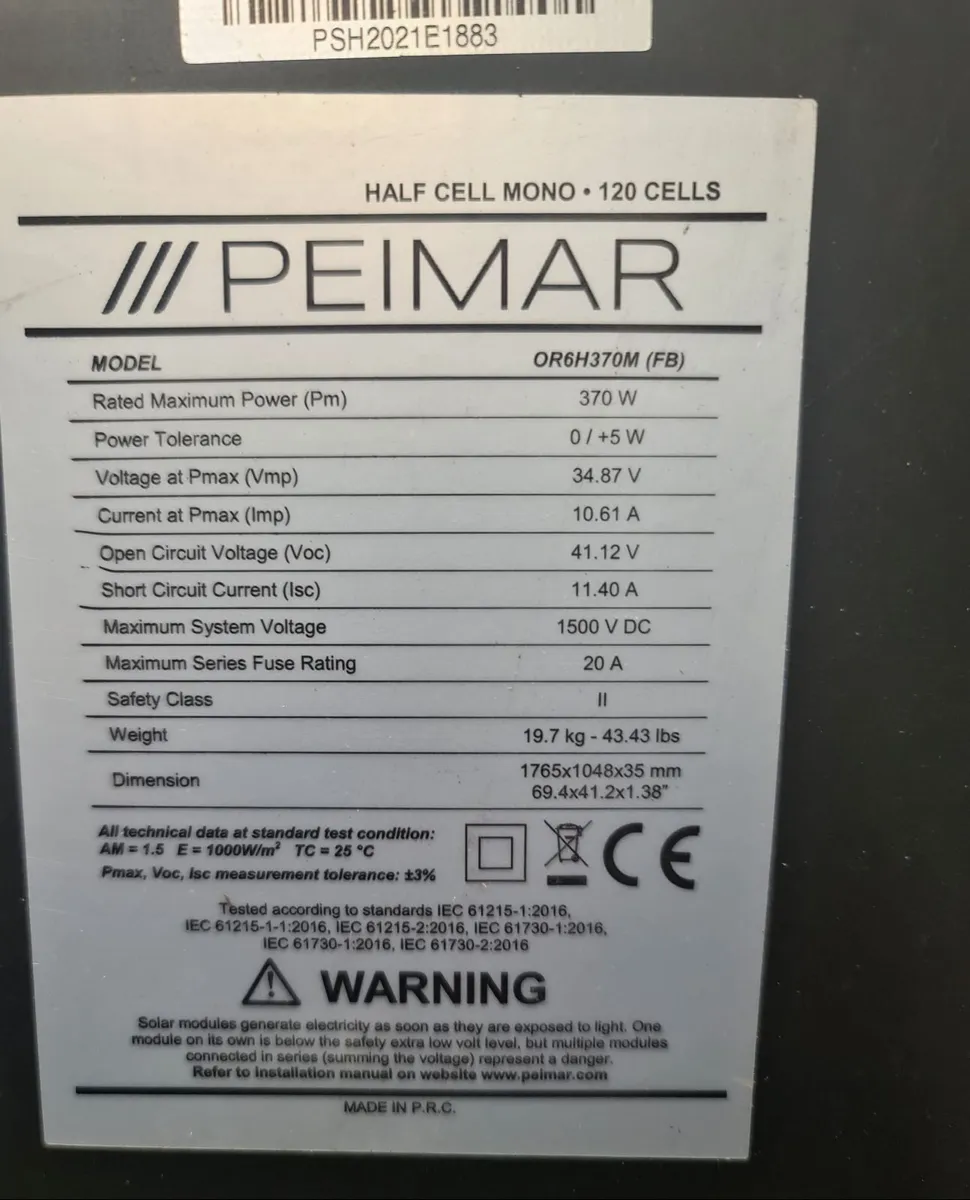 PEIMAR  Full Black monocrystalline solar 4 panels - Image 2