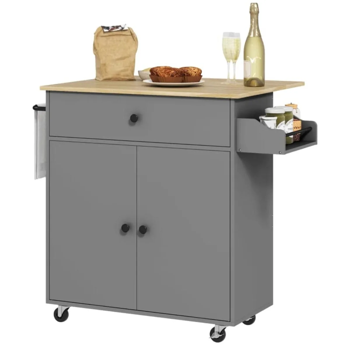 Kitchen trolley on wheels, Kitchen island with dra - Image 1