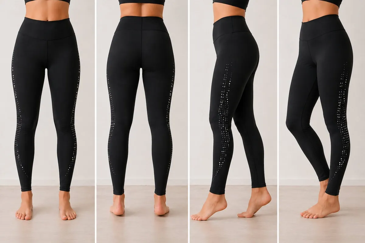 Women's Black "Be Fit Be Fearless" Sports Leggings - Image 3