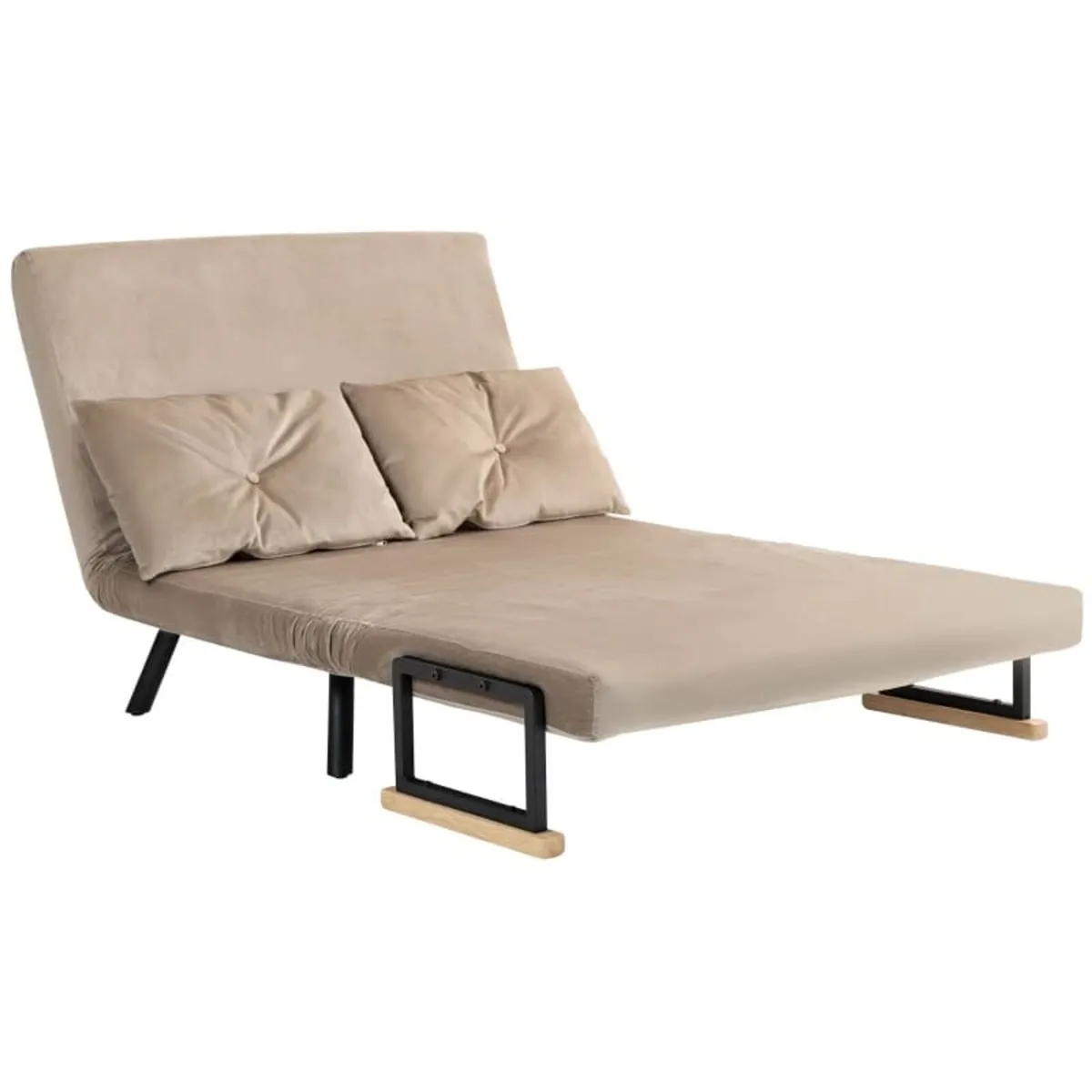 Sleeper chair, guest bed, wooden armrests, metal f - Image 4